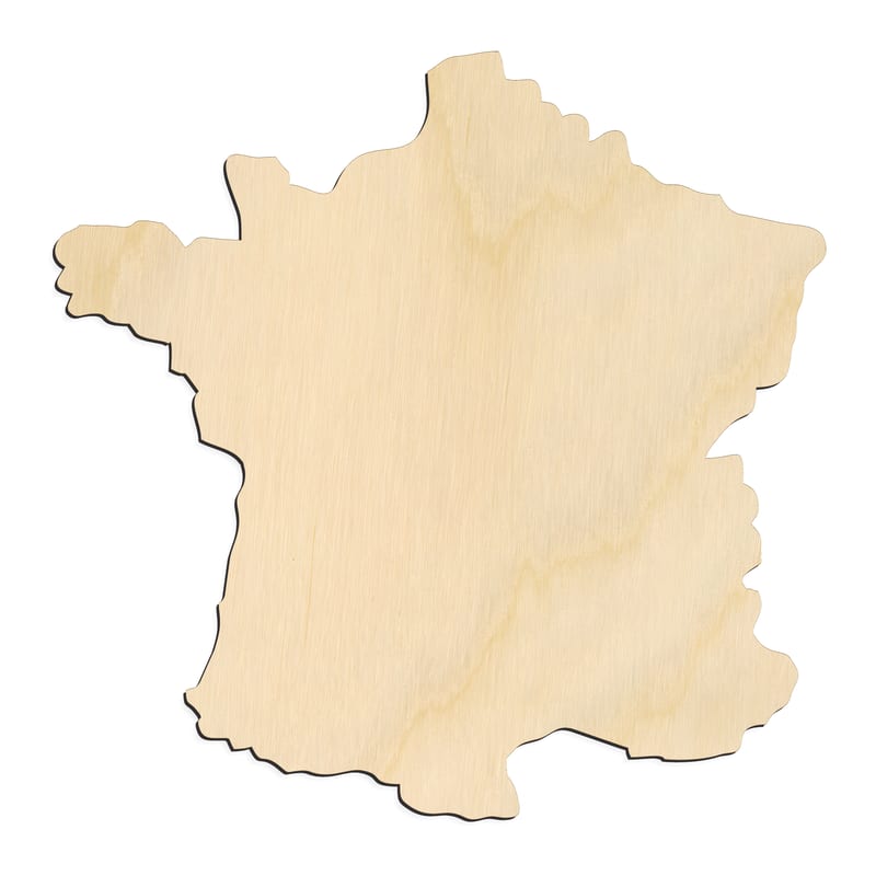 Laser-cut baltic birch silhouette of FRANCE