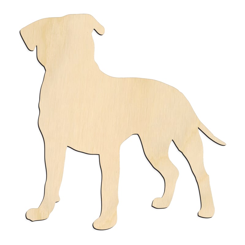 Laser-cut baltic birch silhouette of FRONT FACING PITBULL SILHOUETTE