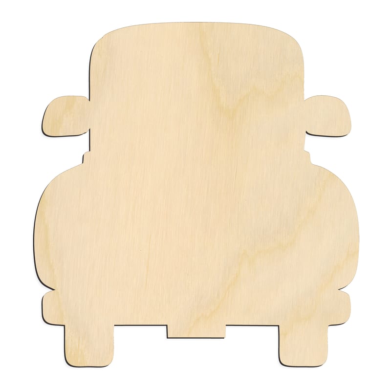Laser-cut baltic birch silhouette of FRONT VINTAGE TRUCK