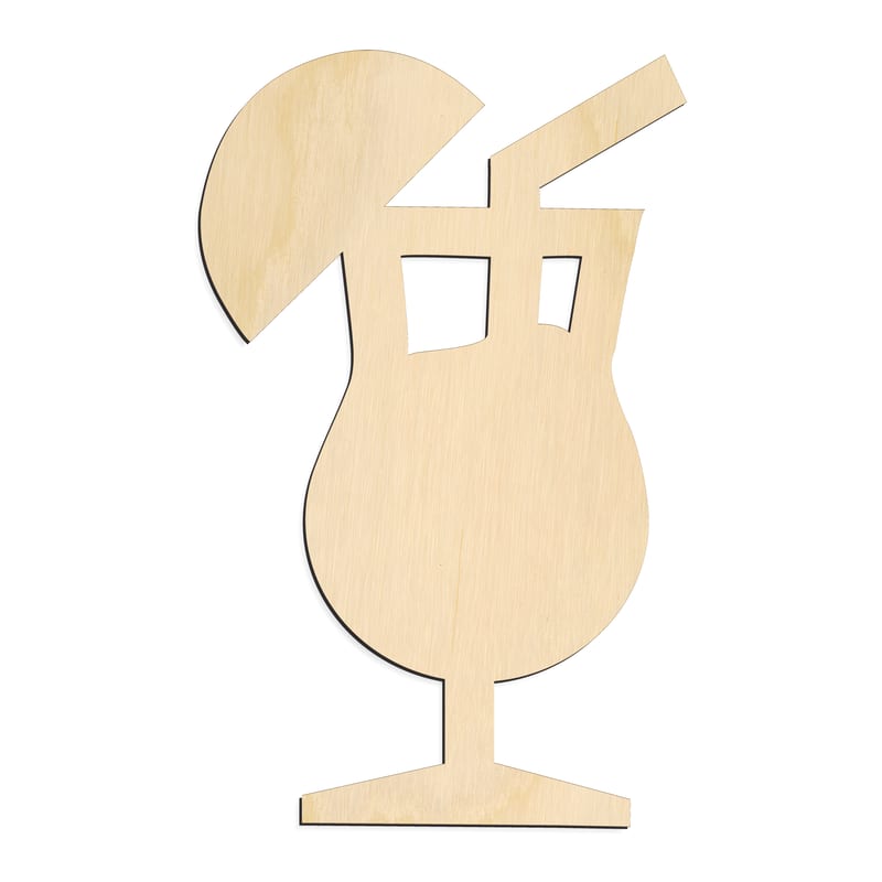 Laser-cut baltic birch silhouette of FRUITY BAR DRINK