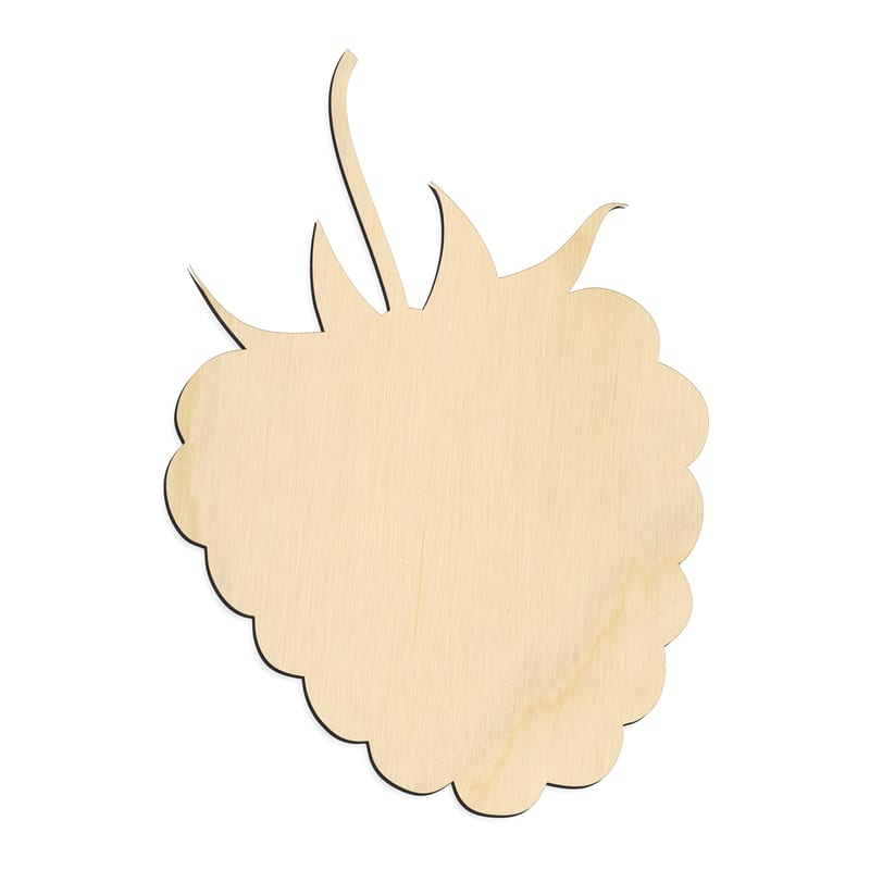 Laser-cut baltic birch silhouette of GARDEN RASPBERRY