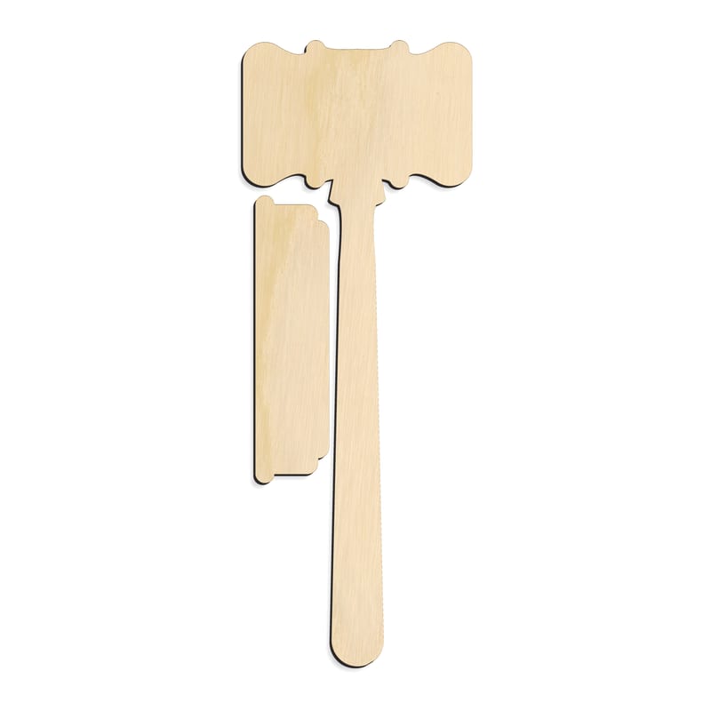 Laser-cut baltic birch silhouette of GAVEL