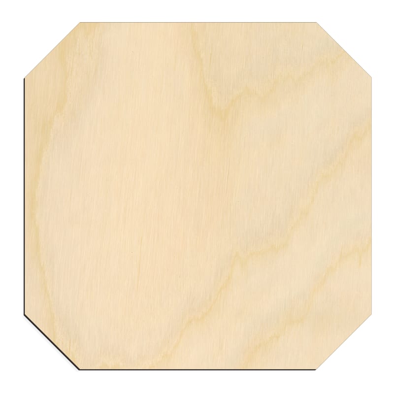 Laser-cut baltic birch silhouette of GEM SQUARE
