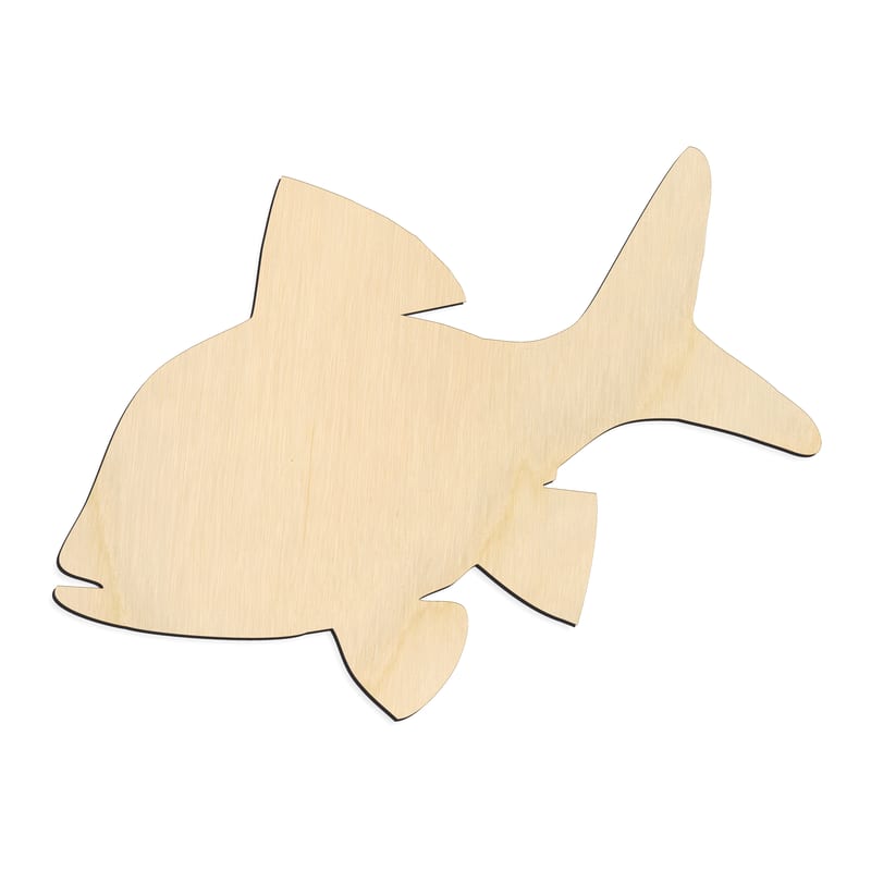 Laser-cut baltic birch silhouette of GENERIC FISH