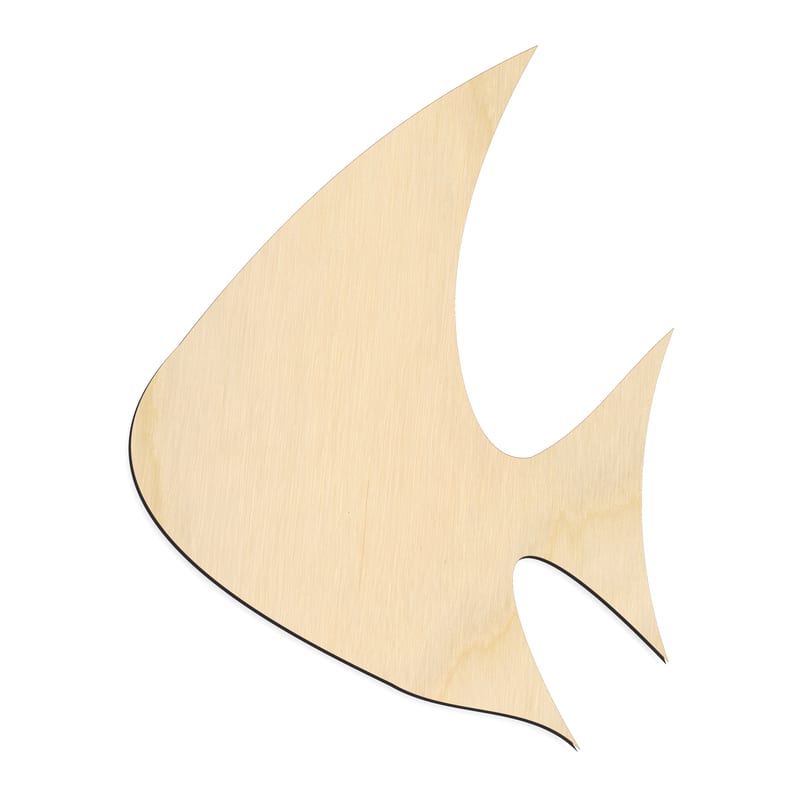 Laser-cut baltic birch silhouette of GENERIC TOPICAL FISH