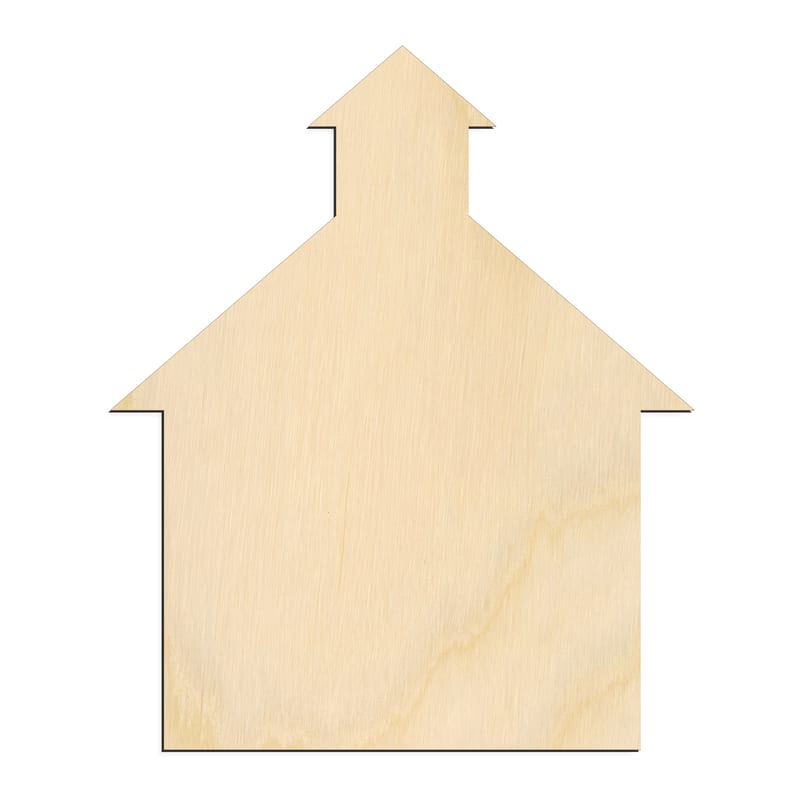 Laser-cut baltic birch silhouette of GEOMETRIC CHURCH