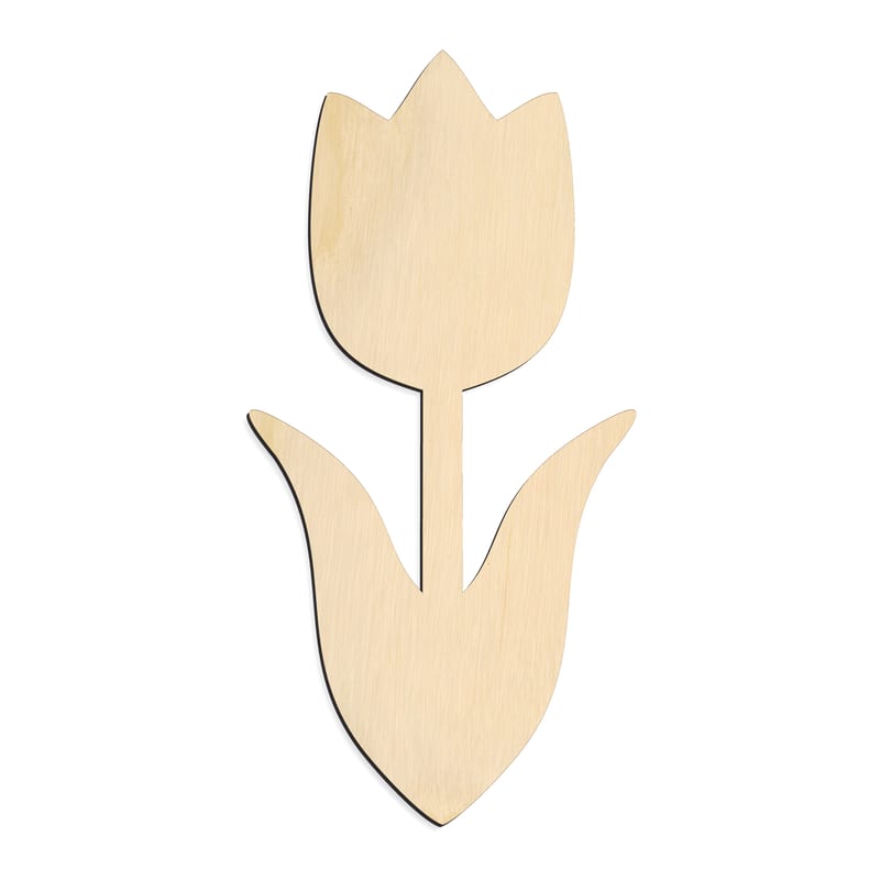Laser-cut baltic birch silhouette of GEOMETRIC TULIP