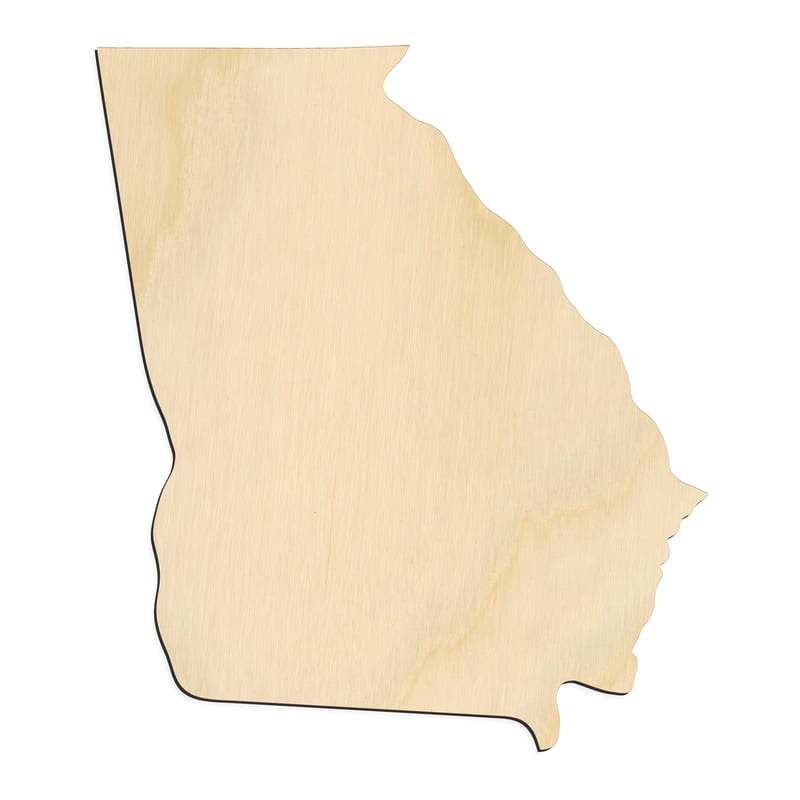 Laser-cut baltic birch silhouette of GEORGIA STATE CRAFT VARIANT