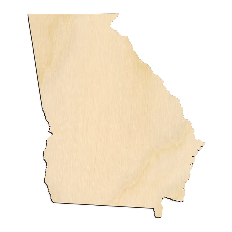 Laser-cut baltic birch silhouette of GEORGIA STATE SILHOUETTE