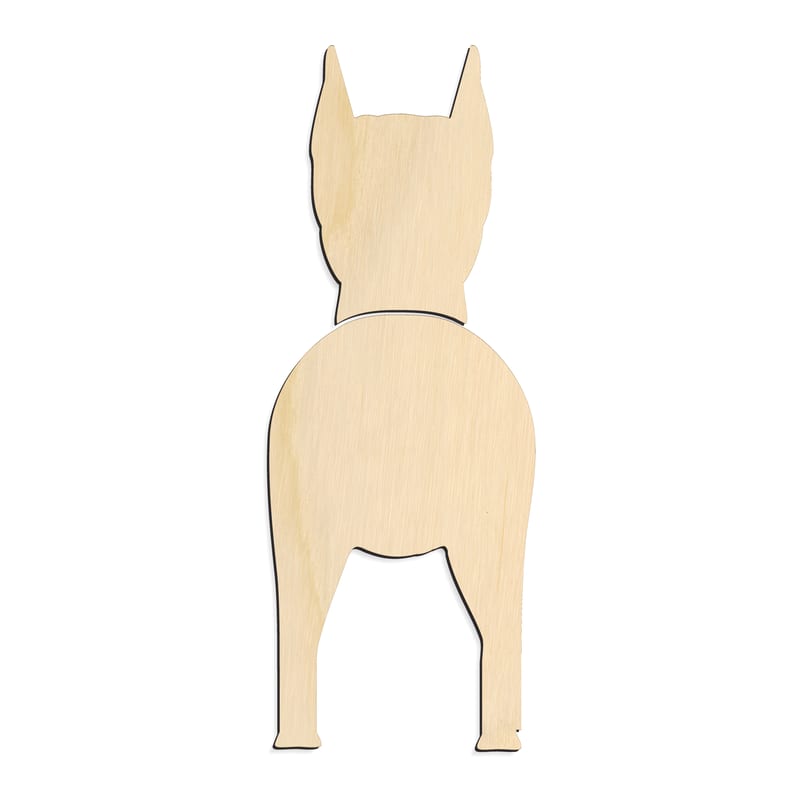 Laser-cut baltic birch silhouette of GERMAN PINSCHER