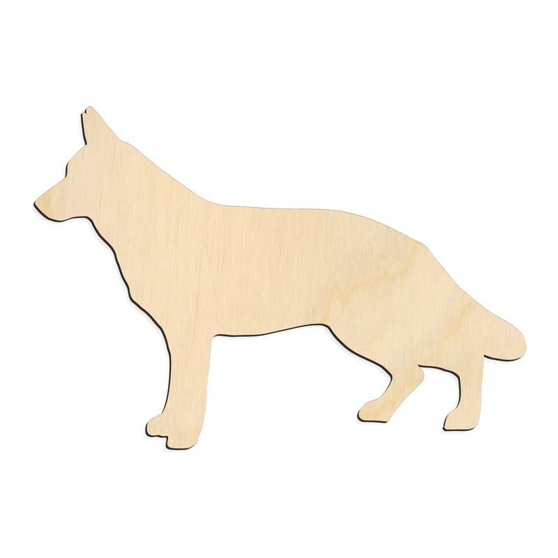 Laser-cut baltic birch silhouette of SIDE SILHOUETTE GERMAN SHEPARD
