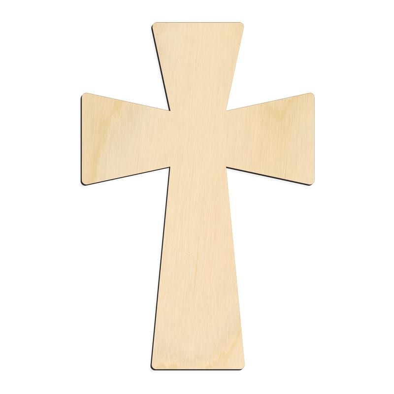 Laser-cut baltic birch silhouette of GERMANIC CROSS