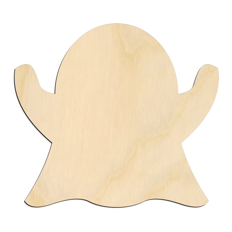 Laser-cut baltic birch silhouette of GHOST ARMS UP