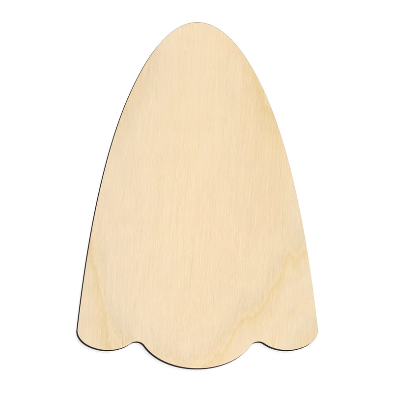 Laser-cut baltic birch silhouette of GHOST TAPERED