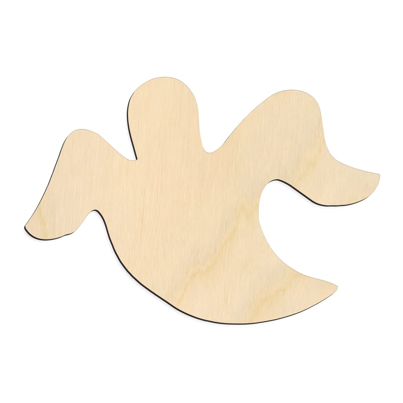 Laser-cut baltic birch silhouette of GHOST WAVY ARMS