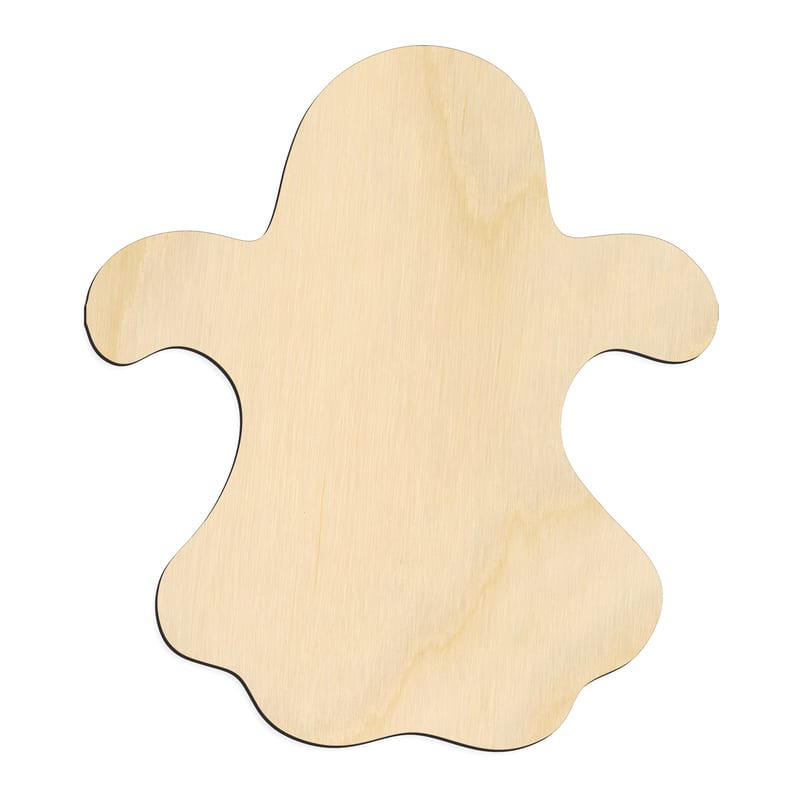 Laser-cut baltic birch silhouette of GHOST WIDE