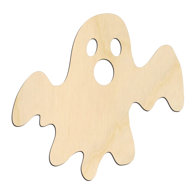 Laser-cut baltic birch silhouette of GHOST WINGED