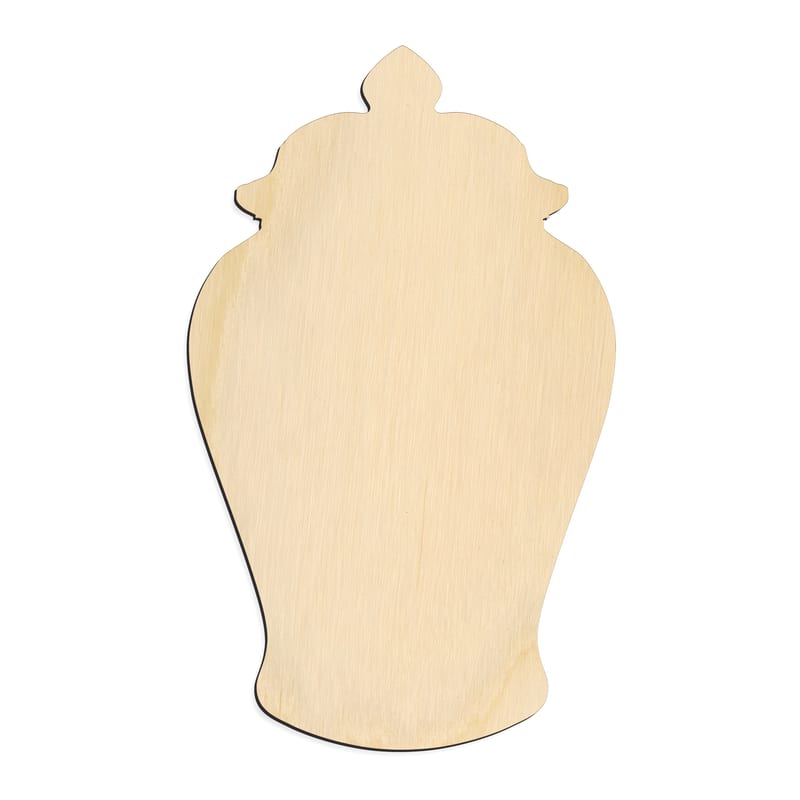Laser-cut baltic birch silhouette of GINGER JAR
