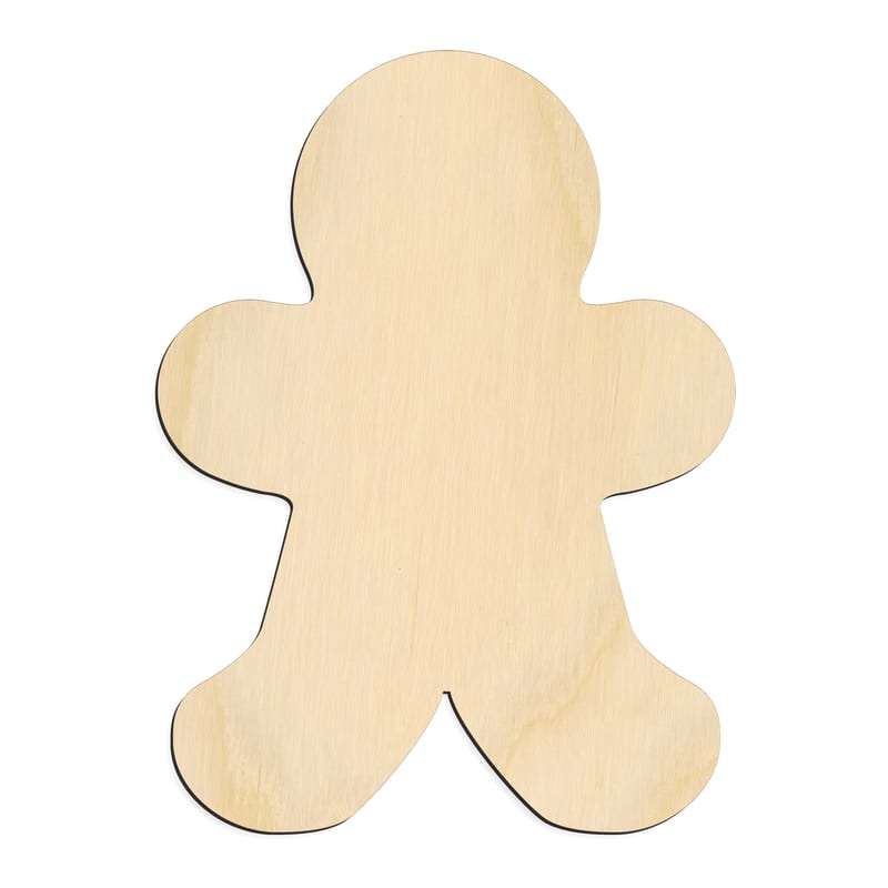 Laser-cut baltic birch silhouette of GINGERBREAD MAN PERSON CLASSIC