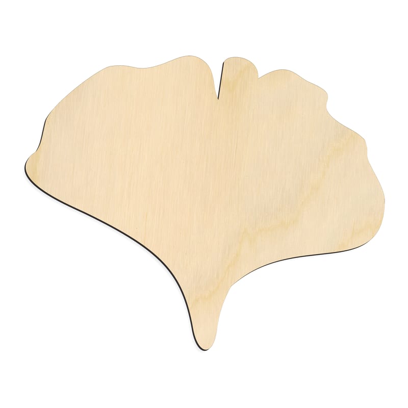 Laser-cut baltic birch silhouette of GINGKO LEAF