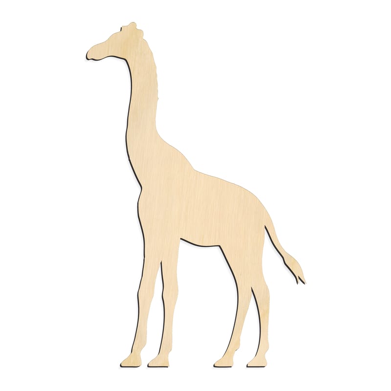 Laser-cut baltic birch silhouette of GIRAFFE CLASSIC SILHOUETTE