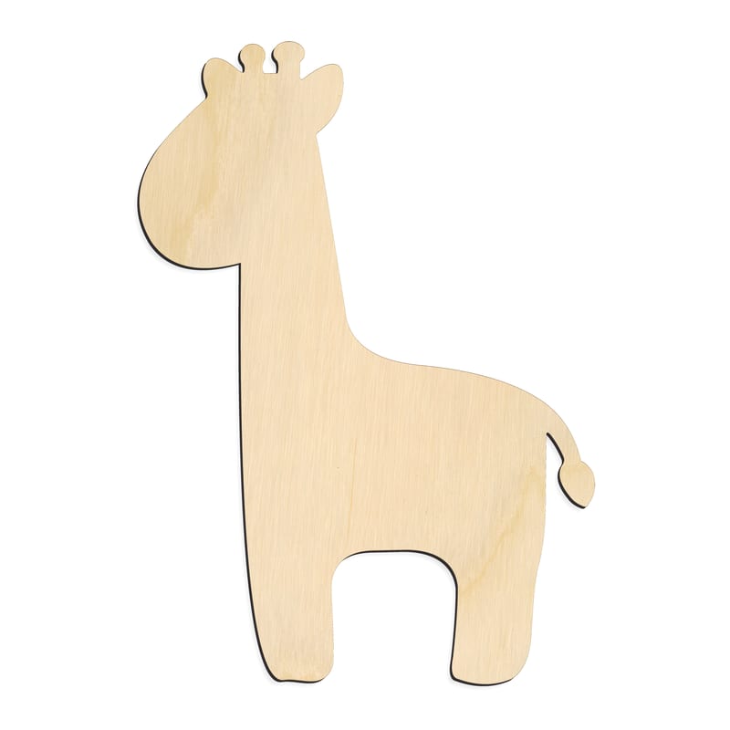 Laser-cut baltic birch silhouette of CUTE GIRAFFE