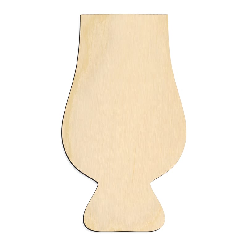 Laser-cut baltic birch silhouette of GLENCAIRN WINE