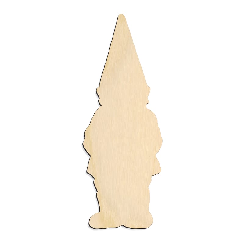 Laser-cut baltic birch silhouette of GNOME STANDING
