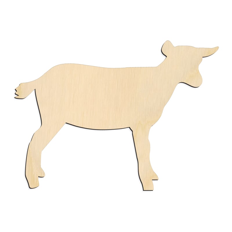 Laser-cut baltic birch silhouette of GOAT NIGERIAN DWARF