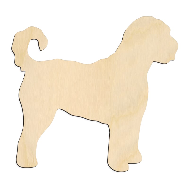Laser-cut baltic birch silhouette of GOLDEN DOODLE