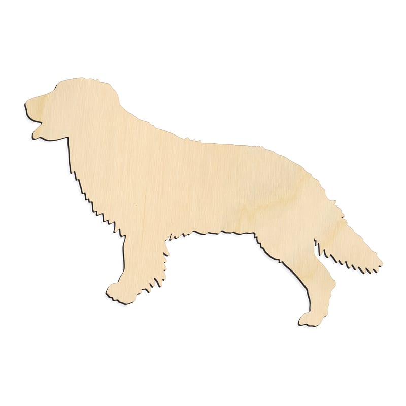 Laser-cut baltic birch silhouette of SIDE SILHOUETTE GOLDEN RETRIEVER
