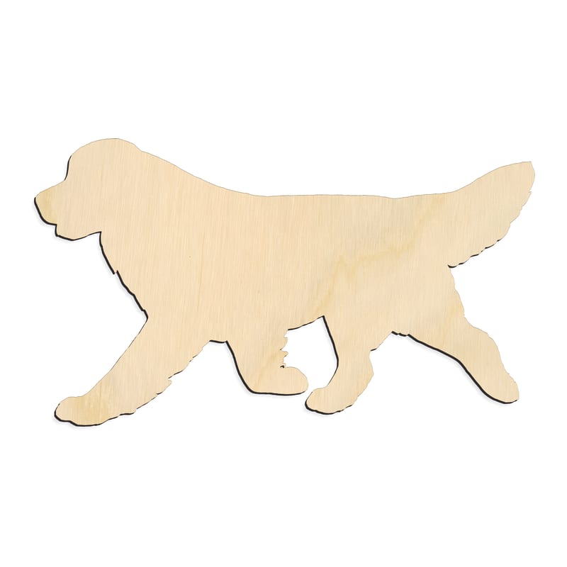 Laser-cut baltic birch silhouette of WALKING GOLDEN RETRIEVER SILHOUETTE