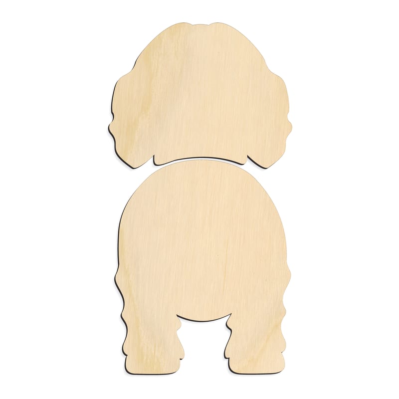 Laser-cut baltic birch silhouette of GRAND BASSET G V