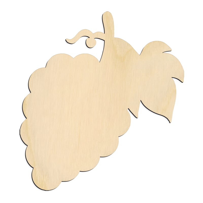 Laser-cut baltic birch silhouette of GRAPES