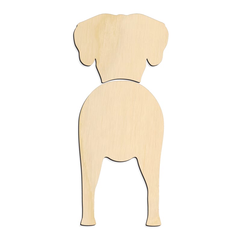 Laser-cut baltic birch silhouette of GREAT DANE TWO PIECE BACK VIEW
