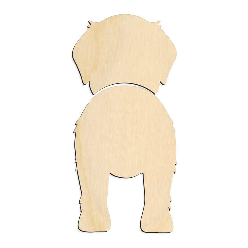 Laser-cut baltic birch silhouette of GREAT PYRENEES TWO PIECE BACK VIEW