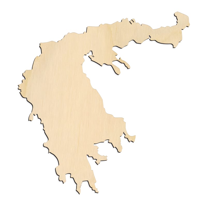 Laser-cut baltic birch silhouette of GREECE