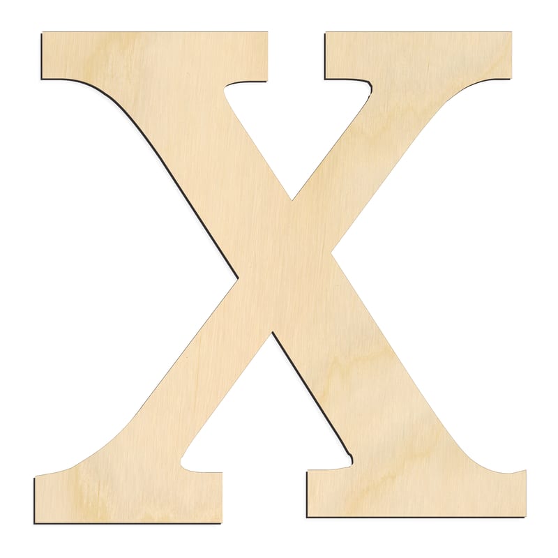 Laser-cut baltic birch silhouette of GREEK LETTER CHI
