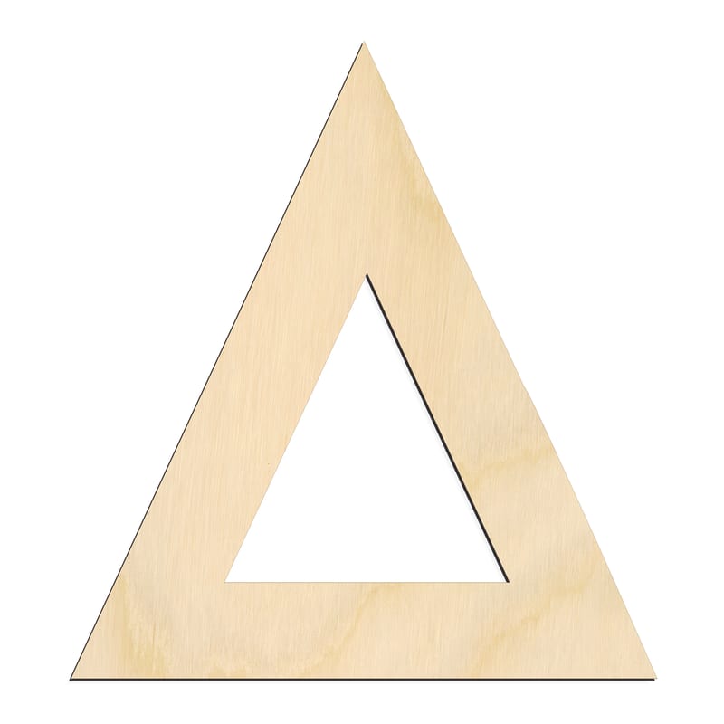 Laser-cut baltic birch silhouette of GREEK LETTER DELTA