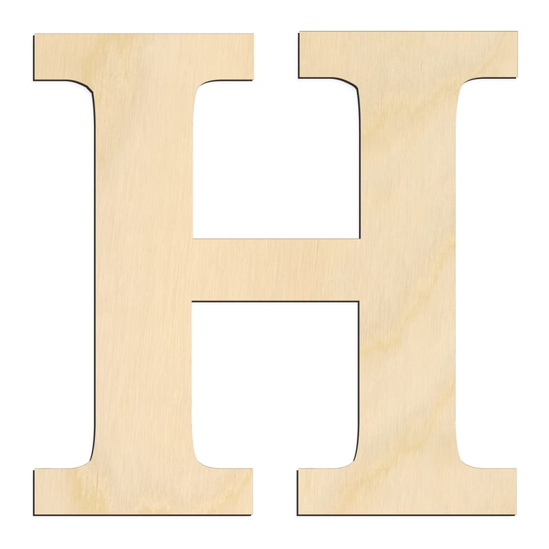 Laser-cut baltic birch silhouette of GREEK LETTER ETA