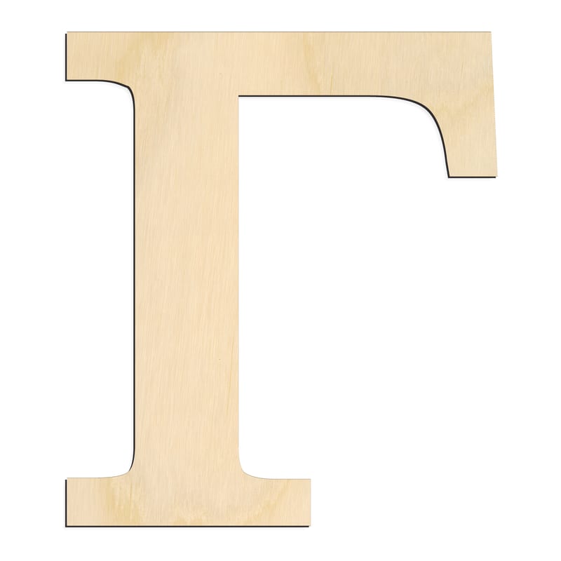 Laser-cut baltic birch silhouette of GREEK LETTER GAMMA