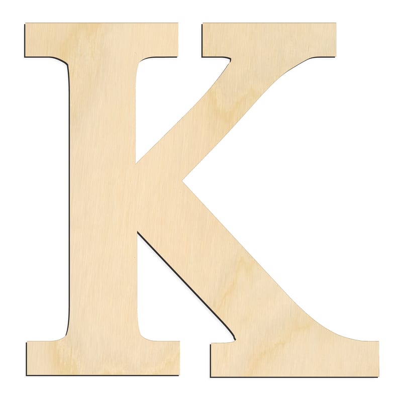 Laser-cut baltic birch silhouette of GREEK LETTER KAPPA