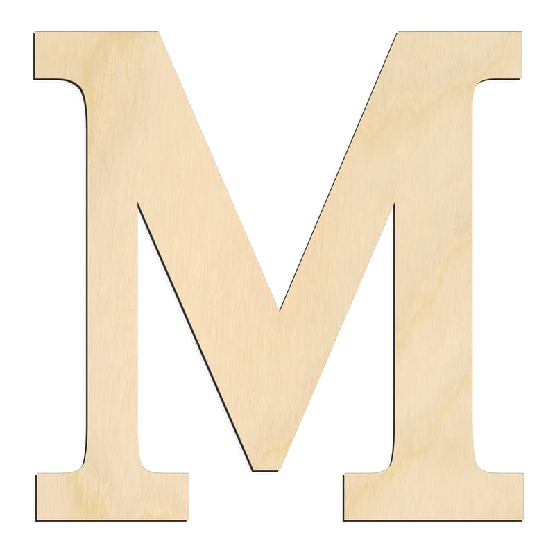 Laser-cut baltic birch silhouette of GREEK LETTER MU