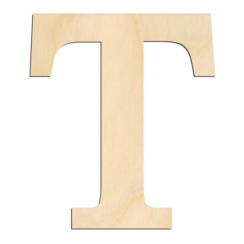 Laser-cut baltic birch silhouette of GREEK LETTER TAU