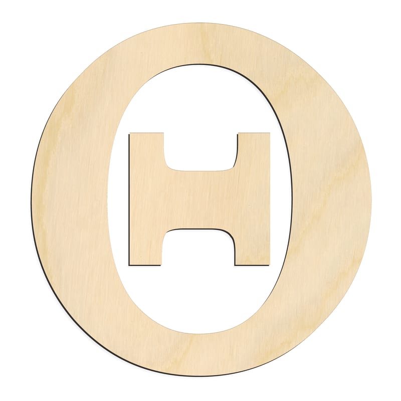 Laser-cut baltic birch silhouette of GREEK LETTER THETA