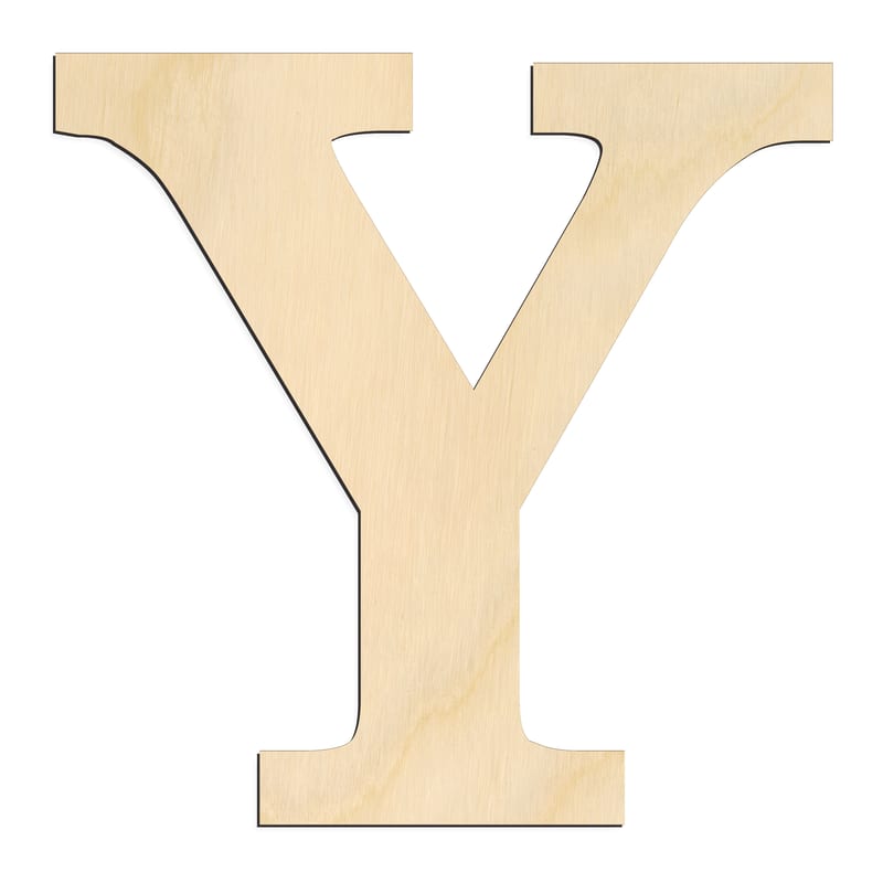 Laser-cut baltic birch silhouette of GREEK LETTER UPSILON
