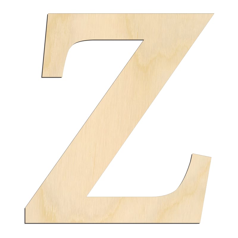 Laser-cut baltic birch silhouette of GREEK LETTER ZETA