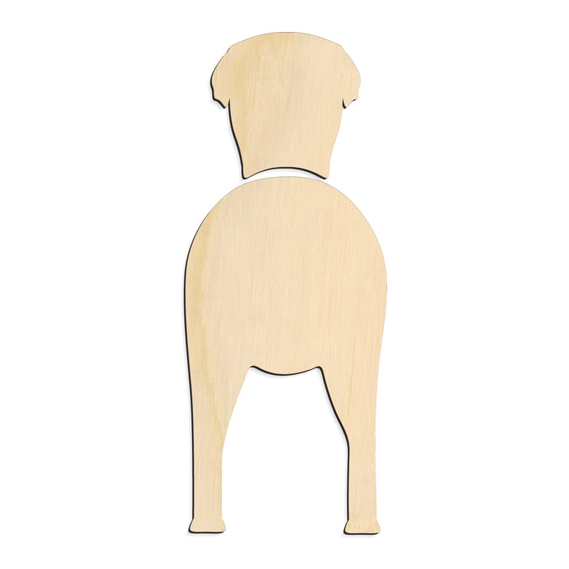 Laser-cut baltic birch silhouette of GREYHOUND TWO PIECE BACK VIEW