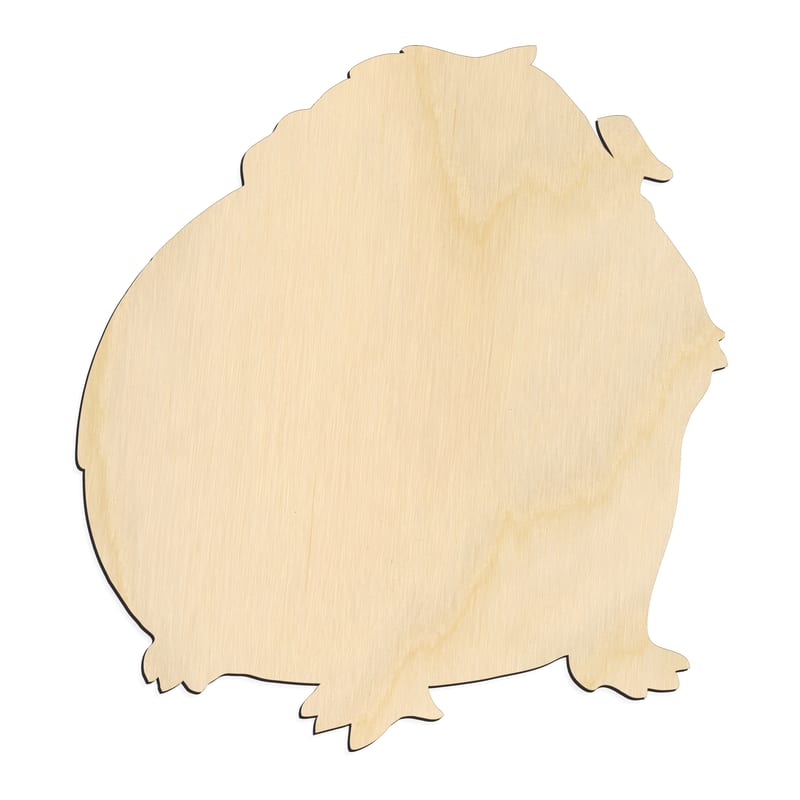 Laser-cut baltic birch silhouette of GUINEA PIG