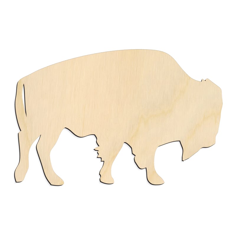 Laser-cut baltic birch silhouette of HEARD BUFFALO BISON